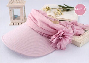 New Sun Hats For Women Fashion Lady Summer Visor Hat Female Beach Cap Prevention Of Ultraviolet & Flower Design Hat