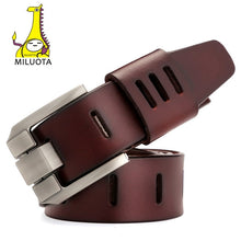 Load image into Gallery viewer, [MILUOTA] Designer Belts Men High Quality Genuine Leather Belt for Men Luxury Ceinture Homme Military Style 130CM MU012
