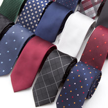 Load image into Gallery viewer, XGVOKH 20 Style Neck Tie Men Skinny necktie wedding ties Polyester Black Dot fashion Mens Business Bowtie Shirt Accessories