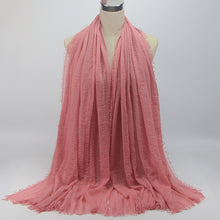 Load image into Gallery viewer, bubble plain scarf/cotton scarf fringes women soft solid hijab popular muffler shawls big pashmina wrap hijab scarves 55 colors