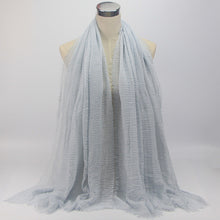 Load image into Gallery viewer, bubble plain scarf/cotton scarf fringes women soft solid hijab popular muffler shawls big pashmina wrap hijab scarves 55 colors