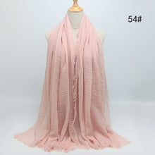 Load image into Gallery viewer, bubble plain scarf/cotton scarf fringes women soft solid hijab popular muffler shawls big pashmina wrap hijab scarves 55 colors