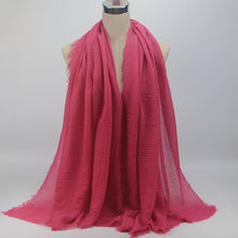 Load image into Gallery viewer, bubble plain scarf/cotton scarf fringes women soft solid hijab popular muffler shawls big pashmina wrap hijab scarves 55 colors