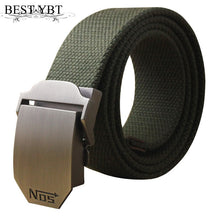 Load image into Gallery viewer, Best YBT Unisex tactical belt Top quality 4 mm thick 3.8 cm wide casual canvas belt Outdoor Alloy Automatic buckle men Belt