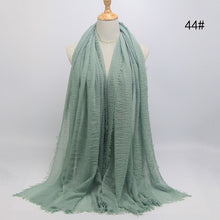 Load image into Gallery viewer, bubble plain scarf/cotton scarf fringes women soft solid hijab popular muffler shawls big pashmina wrap hijab scarves 55 colors