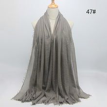 Load image into Gallery viewer, bubble plain scarf/cotton scarf fringes women soft solid hijab popular muffler shawls big pashmina wrap hijab scarves 55 colors