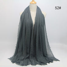 Load image into Gallery viewer, bubble plain scarf/cotton scarf fringes women soft solid hijab popular muffler shawls big pashmina wrap hijab scarves 55 colors