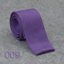 Load image into Gallery viewer, HUISHI Slim fashion Knitted ties for men 5.5 cm solid Black White Gray Blue Burgundy Knitted tie
