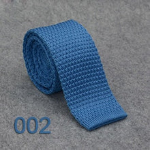 Load image into Gallery viewer, HUISHI Slim fashion Knitted ties for men 5.5 cm solid Black White Gray Blue Burgundy Knitted tie