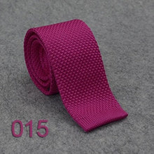 Load image into Gallery viewer, HUISHI Slim fashion Knitted ties for men 5.5 cm solid Black White Gray Blue Burgundy Knitted tie