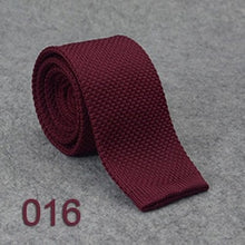 Load image into Gallery viewer, HUISHI Slim fashion Knitted ties for men 5.5 cm solid Black White Gray Blue Burgundy Knitted tie