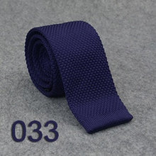 Load image into Gallery viewer, HUISHI Slim fashion Knitted ties for men 5.5 cm solid Black White Gray Blue Burgundy Knitted tie