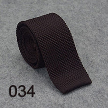 Load image into Gallery viewer, HUISHI Slim fashion Knitted ties for men 5.5 cm solid Black White Gray Blue Burgundy Knitted tie