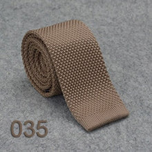 Load image into Gallery viewer, HUISHI Slim fashion Knitted ties for men 5.5 cm solid Black White Gray Blue Burgundy Knitted tie