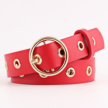 Load image into Gallery viewer, Best YBT Women leather belt  Round Metal pin buckle Circle Belts Hot Brand fashion Punk O Ring for Women belt