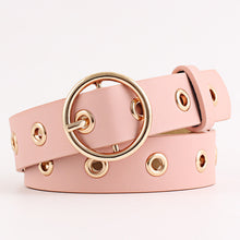 Load image into Gallery viewer, Best YBT Women leather belt  Round Metal pin buckle Circle Belts Hot Brand fashion Punk O Ring for Women belt