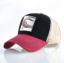 Load image into Gallery viewer, Fashion Animals Embroidery Baseball Caps Men Women Snapback Hip Hop Hat Summer Breathable Mesh Sun Gorras Unisex Streetwear Bone