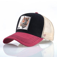 Load image into Gallery viewer, Fashion Animals Embroidery Baseball Caps Men Women Snapback Hip Hop Hat Summer Breathable Mesh Sun Gorras Unisex Streetwear Bone