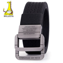 Load image into Gallery viewer, [MILUOTA] Military Equipment Tactical Belt Man Double Ring Buckle Thicken Canvas Belts for Men Waistband MU035