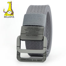 Load image into Gallery viewer, [MILUOTA] Military Equipment Tactical Belt Man Double Ring Buckle Thicken Canvas Belts for Men Waistband MU035