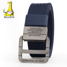 Load image into Gallery viewer, [MILUOTA] Military Equipment Tactical Belt Man Double Ring Buckle Thicken Canvas Belts for Men Waistband MU035