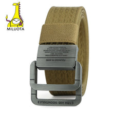 Load image into Gallery viewer, [MILUOTA] Military Equipment Tactical Belt Man Double Ring Buckle Thicken Canvas Belts for Men Waistband MU035