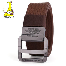 Load image into Gallery viewer, [MILUOTA] Military Equipment Tactical Belt Man Double Ring Buckle Thicken Canvas Belts for Men Waistband MU035