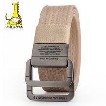 Load image into Gallery viewer, [MILUOTA] Military Equipment Tactical Belt Man Double Ring Buckle Thicken Canvas Belts for Men Waistband MU035