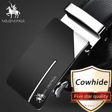 Load image into Gallery viewer, NO.ONEPAUL Brand Fashion Automatic Buckle Black Genuine Leather Belt Men&#39;s Belts Cow Leather Belts for Men 3.5cm Width WQE789