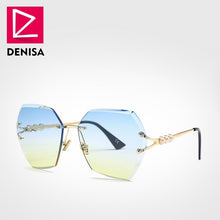 Load image into Gallery viewer, DENISA 2019 Square Rimless Pearl Sunglasses Retro Women Brand Designer Trendy Gradient Polygon Sun Glasses Female UV400 G23023