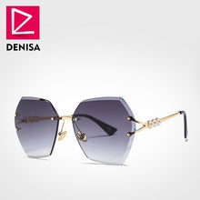 Load image into Gallery viewer, DENISA 2019 Square Rimless Pearl Sunglasses Retro Women Brand Designer Trendy Gradient Polygon Sun Glasses Female UV400 G23023