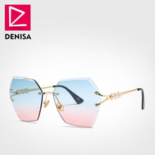 Load image into Gallery viewer, DENISA 2019 Square Rimless Pearl Sunglasses Retro Women Brand Designer Trendy Gradient Polygon Sun Glasses Female UV400 G23023