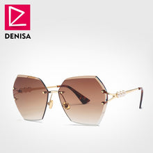 Load image into Gallery viewer, DENISA 2019 Square Rimless Pearl Sunglasses Retro Women Brand Designer Trendy Gradient Polygon Sun Glasses Female UV400 G23023