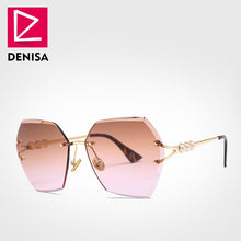 Load image into Gallery viewer, DENISA 2019 Square Rimless Pearl Sunglasses Retro Women Brand Designer Trendy Gradient Polygon Sun Glasses Female UV400 G23023