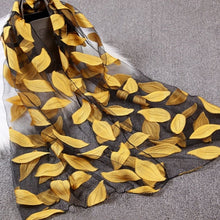 Load image into Gallery viewer, Spring Summer Women Girls Leaves Jacquard Organza Scarf Shawls Sunshade Long Beach Scarves Wraps 65x170cm