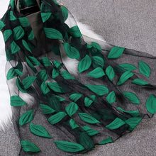 Load image into Gallery viewer, Spring Summer Women Girls Leaves Jacquard Organza Scarf Shawls Sunshade Long Beach Scarves Wraps 65x170cm