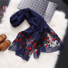 Load image into Gallery viewer, 2019 designer brand women scarf fashion spring summer silk scarves Hollow floral lady shawls and wraps pashmina foulard stoles