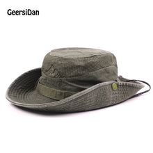 Load image into Gallery viewer, GEERSIDAN New Cotton Summer Spring men's Bucket Hats big Wide Brim fishing hats for men women Hiking Sombrero Gorro male sun Hat