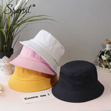 Load image into Gallery viewer, Sparsil Unisex Summer Foldable Bucket Hat Women Outdoor Sunscreen Cotton Fishing Hunting Cap Men Basin Chapeau Sun Prevent Hats