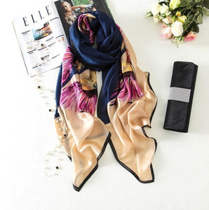 2019 luxury brand summer women scarf fashion quality soft silk scarves female shawls Foulard Beach cover-ups wraps silk bandana