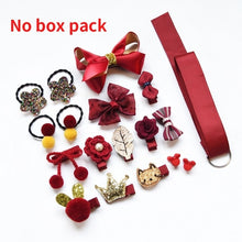 Load image into Gallery viewer, Raindo 18 Pcs/Box Children Cute Hair Accessories Set Baby Fabric Bow Flower Hairpins Barrettes Hair clips Girls Headdress Gift