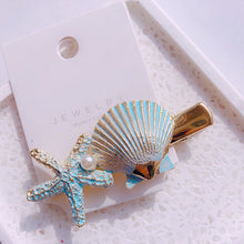 Load image into Gallery viewer, HZ 2019 New Fashion Imitation Pearl Barrettes Starfish Hair Grip Shell Hairpin Hair Clip Hair Accessories for Women Girl Wedding