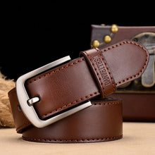 Load image into Gallery viewer, [DWTS]belt male leather belt men male genuine leather strap luxury pin buckle belts for men belt Cummerbunds ceinture homme