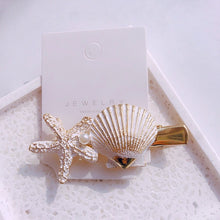 Load image into Gallery viewer, HZ 2019 New Fashion Imitation Pearl Barrettes Starfish Hair Grip Shell Hairpin Hair Clip Hair Accessories for Women Girl Wedding