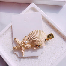 Load image into Gallery viewer, HZ 2019 New Fashion Imitation Pearl Barrettes Starfish Hair Grip Shell Hairpin Hair Clip Hair Accessories for Women Girl Wedding