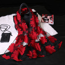 Load image into Gallery viewer, Silk Scarf Womens Summer Breeze Lightweight Sheer Wrap Organza Gauze Scarf S9076