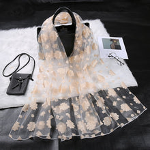 Load image into Gallery viewer, Silk Scarf Womens Summer Breeze Lightweight Sheer Wrap Organza Gauze Scarf S9076