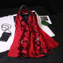 Load image into Gallery viewer, Silk Scarf Womens Summer Breeze Lightweight Sheer Wrap Organza Gauze Scarf S9076