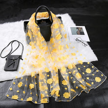 Load image into Gallery viewer, Silk Scarf Womens Summer Breeze Lightweight Sheer Wrap Organza Gauze Scarf S9076
