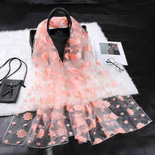 Load image into Gallery viewer, Silk Scarf Womens Summer Breeze Lightweight Sheer Wrap Organza Gauze Scarf S9076
